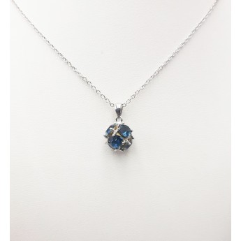 Luca Barra Collana Donna Swarovski Blu