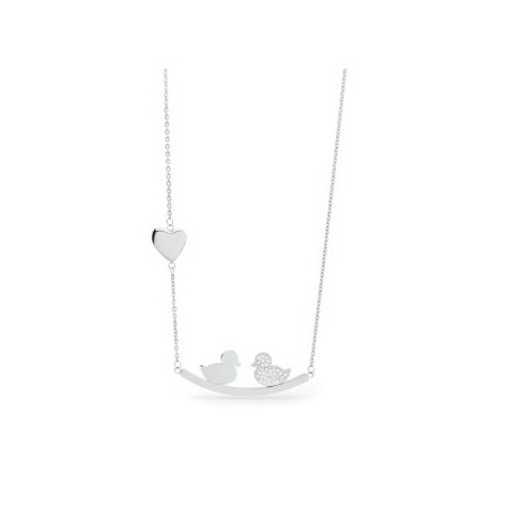 Collana Donna Sagapò Happy SHAC7 In Acciaio Anallergico – Collana Con Ciondolo Alla Moda, Senza Gemme, Chiusura Moschettone