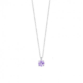 COLLANA DONNA IN ACCIAIO ZIRCONE VIOLA