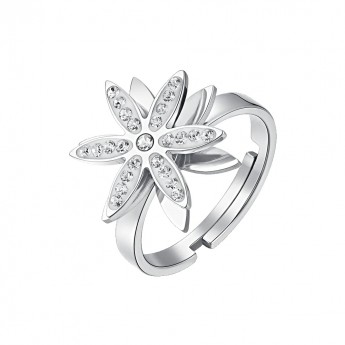 Luca Barra Donna Anello Acciaio Fiore