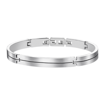 LOTUS STYLE BRACCIALE UOMO MEN IN BLACK ACCIAIO