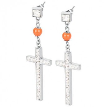 BROSWAY ORECCHINI PENDENTI DONNA SOUL CON CROCE